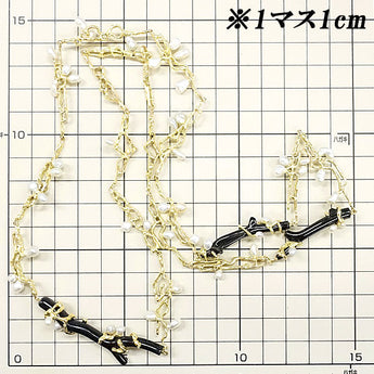 TASAKI Black Coral Long Necklace Akoya Pearl K14YG Black Coral Brand TASAKI | 14K Akoya Pearl White Pearl Japanese Pearl Gorgeous Gorgeous Stylish [Used] [SH118370]