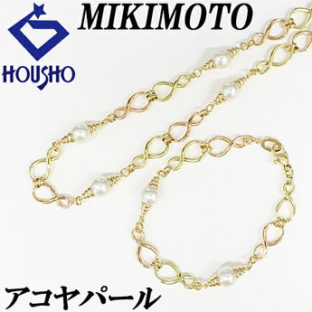 MIKIMOTO Akoya pearl necklace bracelet 8.0mm K18YG K18PG long necklace multi-way brand MIKIMOTO | 18K Akoya pearl white pearl Japanese pearl luxurious elegant cute stylish [Used] [SH118371]