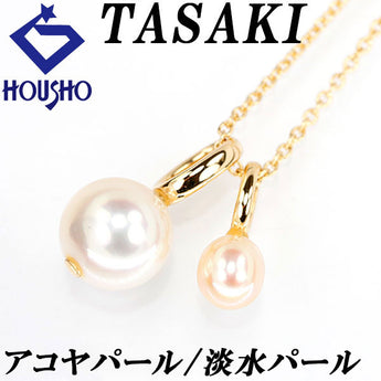 TASAKI Akoya Pearl Necklace 6.8mm K18YG Multi-way Brand TASAKI | 18K Akoya Pearl White Pearl Japanese Pearl Daily Use Simple Cute Stylish Casual Gorgeous [Used] [SH118378]