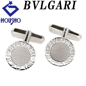 ブルガリ・ブルガリ カフス K18WG 地金のみ 石なし スウィブル式 カフリンクス メンズ ユニセックス ブランド BVLGARI | 18金 デイリーユース シンプル スタイリッシュ おしゃれ【中古】【SH118427】