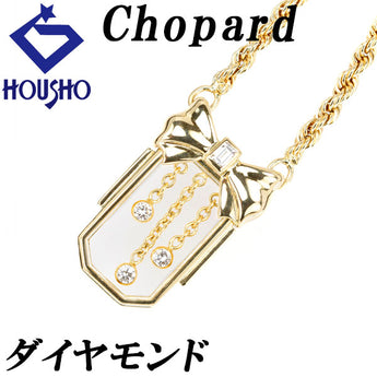 ショパール ダイヤモンド ネックレス K18YG リボン ブランド Chopard | 18金 ダイアモンド 豪華 ゴージャス かわいい おしゃれ【中古】【SH118528】