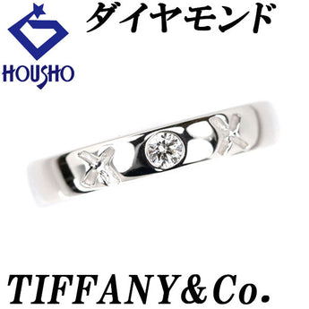 Tiffany Diamond Ring K18WG Paloma Picasso Single Stone Cross Kiss Brand TIFFANY&amp;Co. | 18K Diamond Daily Use Cute Stylish [Used] [SH119053]