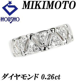 ミキモト ダイヤモンド リング 0.26ct Pt950 透かし ブランド MIKIMOTO | ダイアモンド プラチナ 上品 エレガント かわいい おしゃれ【中古】【SH119169】