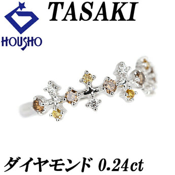 TASAKI Diamond Ring 0.24ct K18WG Cross Brand TASAKI | 18K Diamond Daily Use Simple Cute Stylish [Used] [SH119174]