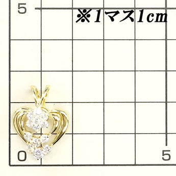 Waltham Diamond Pendant Top K18YG Heart Swing Dangling Openwork Brand WALTHAM | 18K Gold Diamond Luxurious Gorgeous Stylish [Used] [SH119199]