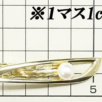 ミキモト アコヤパール タイピン 7.1mm K14YG 一粒パール 透かし タイクリップ ブランド MIKIMOTO | 14金 あこや真珠 白真珠 和珠 上品 エレガント おしゃれ【中古】【SH119214】