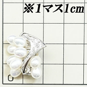 Tasaki Tasaki Pearl Freshwater Pearl Earrings 6.6-7.5mm Diamond K14WG Brand TASAKI | 14K Freshwater Pearl White Pearl Diamond Elegant Cute Stylish [Used] [SH119218]