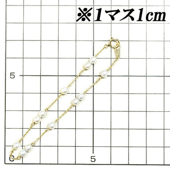 Tasaki Tasaki Pearl Freshwater Pearl Bracelet 4.0mm K18YG Station Brand TASAKI | 18K Freshwater Pearl White Pearl Daily Use Cute Stylish [Used] [SH119220]