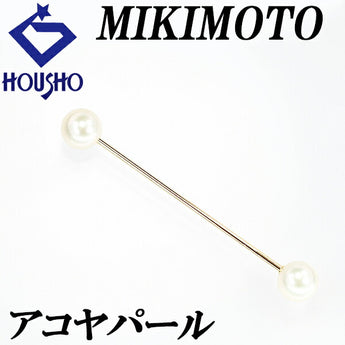 ミキモト アコヤパール カラークリップ 襟止め 6.9mm K18YG ブランド MIKIMOTO | 18金 あこや真珠 白真珠 和珠 上品 エレガント かわいい おしゃれ【中古】【SH119224】