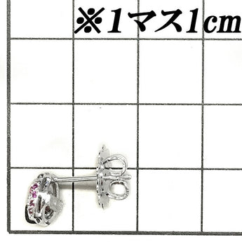 Ruby earrings, diamond, K18WG, ladybug, ladybird, insect, animal | 18K, diamond, daily use, cute, stylish [Used] [SH119231]
