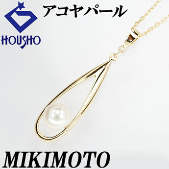 MIKIMOTO Akoya pearl necklace 6.6mm K14YG single pearl drop teardrop MIKIMOTO | 14K Akoya pearl white pearl Japanese pearl daily use simple cute stylish [Used] [SH119325]