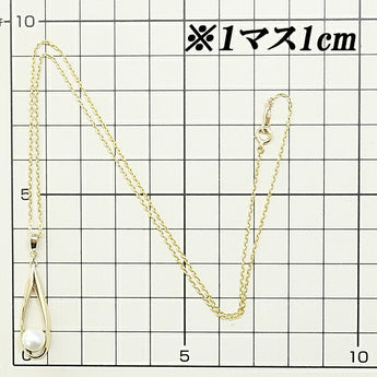 MIKIMOTO Akoya pearl necklace 6.6mm K14YG single pearl drop teardrop MIKIMOTO | 14K Akoya pearl white pearl Japanese pearl daily use simple cute stylish [Used] [SH119325]