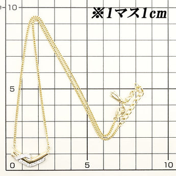 POLA Diamond Necklace 0.16ct K18YG Pt900 Brand POLA | 18K Diamond Daily Use Classic Cute Stylish [Used] [SH119326]