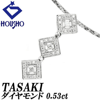 TASAKI Princess Cut Diamond Necklace 0.53ct K18WG 3-Row Multi-Way Square Rectangular Deformed Cut Fancy Cut TASAKI | 18K Diamond Elegant [SH119333]