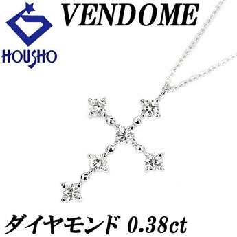 VENDOME AOYAMA Diamond Necklace 0.38ct Pt900 Cross Crucifix Brand VENDOME AOYAMA | Diamond Daily Use Cute Stylish [Used] [SH119339]