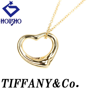Tiffany Open Heart Necklace K18YG Elsa Peretti Metal only No stones Brand TIFFANY&amp;Co. | 18K Daily use Simple Cute Stylish [Used] [SH119355]