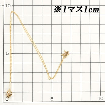 Diamond necklace 0.03ct K18PG heart openwork delicate | 18K diamond daily use simple cute stylish [Used] [SH119363]