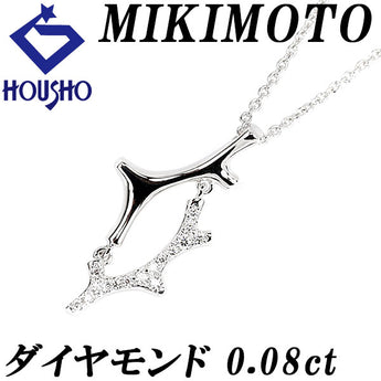 MIKIMOTO Diamond Necklace 0.08ct K18WG Brand MIKIMOTO | 18K Diamond Daily Use Simple Cute Stylish Casual Gorgeous [Used] [SH119365]