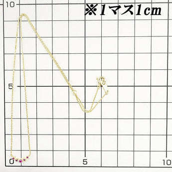 VENDOME AOYAMA Ruby Necklace K18YG Curved Delicate Brand VENDOME AOYAMA | 18K Gold Daily Use Simple Cute Stylish Casual Gorgeous [Used] [SH119375]