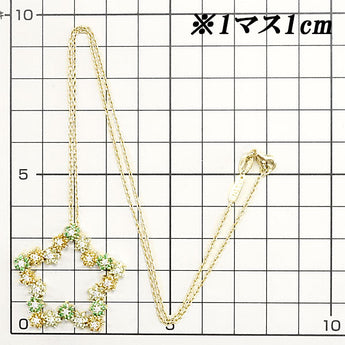 ポンテヴェキオ グロッシュラーライトガーネット ネックレス シトリン ぺリドット ダイヤモンド K18YG 花 フラワー 星 スター Ponte Vecchio | 18金 ダイアモンド かわいい おしゃれ【SH119377】