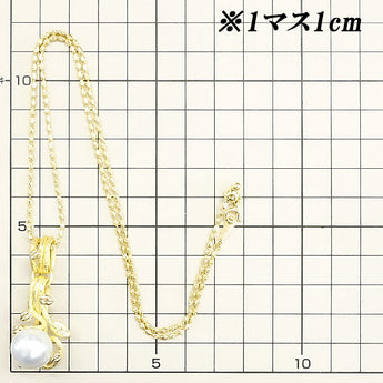 White South Sea pearl necklace 13.7mm diamond K18YG leaf plant botanical matte finish | 18K white South Sea pearl white pearl South Sea pearl diamond elegant cute stylish [Used] [SH119378]