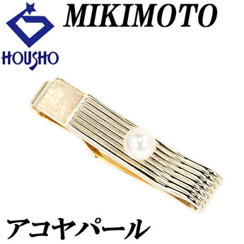 ミキモト アコヤパール タイピン タイクリップ 5.6mm K14YG 一粒パール ブランド MIKIMOTO | 14金 あこや真珠 白真珠 和珠 上品 エレガント おしゃれ【中古】【SH119383】