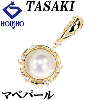 TASAKI Mabe Pearl Pendant Top 12.6mm Diamond K18YG Brand TASAKI | 18K Mabe Pearl White Pearl Semicircular Pearl Semicircular Pearl Diamond Cute Stylish [Used] [SH119391]