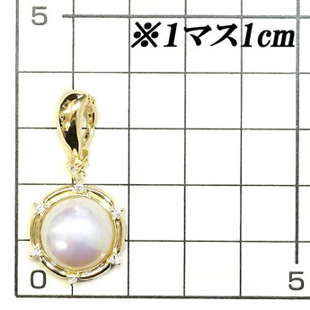 TASAKI Mabe Pearl Pendant Top 12.6mm Diamond K18YG Brand TASAKI | 18K Mabe Pearl White Pearl Semicircular Pearl Semicircular Pearl Diamond Cute Stylish [Used] [SH119391]
