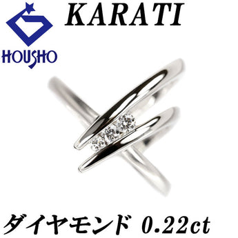 カラッチ ダイヤモンド パイナス リング 0.22ct Pt900 梨地 ツヤ消し マット 透かし メンズ ユニセックス ブランド KARATI | ダイアモンド 上品 エレガント かわいい おしゃれ【中古】【SH119435】