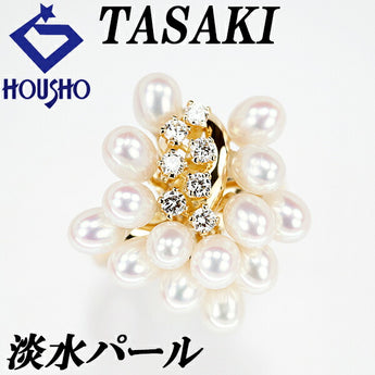 Tasaki Tasaki Pearl Freshwater Pearl Ring 3.8-4.3mm Diamond K18YG Brand TASAKI | 18K Freshwater Pearl White Pearl Diamond Luxurious Elegant Cute Stylish [Used] [SH119467]