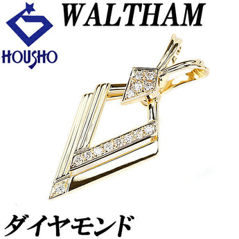 Waltham Diamond Pendant Top K18YG Swinging Openwork Brand WALTHAM | 18K Gold Diamond Luxurious Gorgeous Cute Stylish [Used] [SH119491]