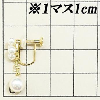 MIKIMOTO Akoya pearl earrings 3.4-6.6mm diamond K18YG dangling brand MIKIMOTO | 18K Akoya pearl white pearl Japanese pearl diamond elegant cute stylish [Used] [SH119665]