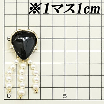 TASAKI Tasaki Pearl Onyx Earrings Akoya Pearl K18YG Female Human Face Dangling Brand TASAKI | 18K Akoya Pearl White Pearl Japanese Pearl Gorgeous Cute Stylish [Used] [SH119669]