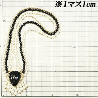 TASAKI Onyx Necklace Brooch Diamond Akoya Pearl K18YG Female Human Face 3-Row Layered Style 2-Way TASAKI | 18K Akoya Pearl White Pearl Japanese Pearl Diamond Luxurious Gorgeous [SH119676]