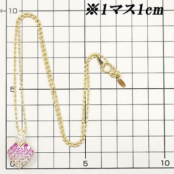 ジュネ ピンクサファイア ネックレス 2.65ct ダイヤモンド K18YG ハート グラデーション Jeunet | 18金 ピンクサファイヤ ダイアモンド 豪華 ゴージャス かわいい おしゃれ【中古】【SH119684】