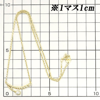 Star Sand Diamond Necklace 0.17ct K18YG Single Stone Curved Twist Rope Brand HOSHI no SUNA | 18K Diamond Daily Use Cute Stylish [Used] [SH119695]