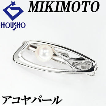 ミキモト アコヤパール タイクリップ タイピン 7.3mm K14WG 一粒パール ブランド MIKIMOTO | 14金 あこや真珠 白真珠 和珠 上品 おしゃれ【中古】【SH119697】
