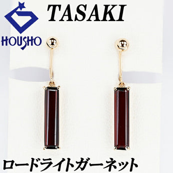 Tasaki Tasaki Pearl Rhodolite Garnet Earrings K14YG Dangling Brand TASAKI | 14K Daily Use Simple Cute Stylish [Used] [SH119698]