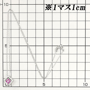 Ruby Necklace Diamond Pt900 Reversible Multi-way Square Rectangular | Diamond Daily Use Simple Cute Stylish [Used] [SH119700]