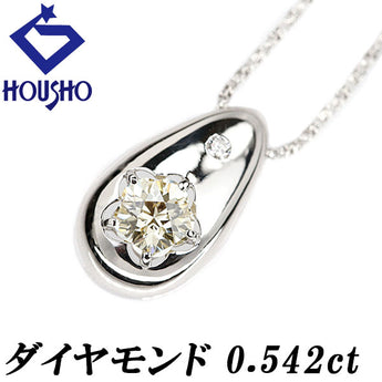 Flower Cut Diamond Necklace 0.542ct K18WG Flower Plant Botanical Deformed Cut Fancy Cut | 18K Diamond Cute Stylish [Used] [SH119750]