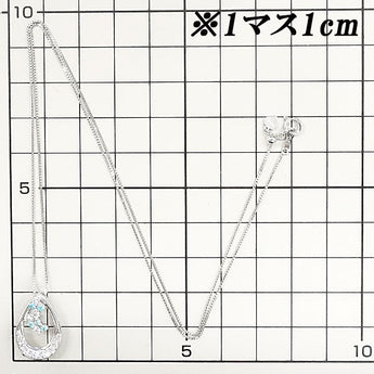 Mitsukoshi Paraiba Tourmaline Necklace 0.08ct Diamond K18WG Openwork Swinging Drop Droplet Teardrop MITSUKOSHI | 18K Diamond Cute Stylish [Used] [SH119751]