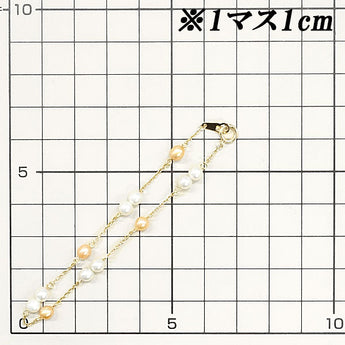 Tasaki Tasaki Pearl Freshwater Pearl Bracelet 3.8mm-4.1mm K18YG Station Brand TASAKI | 18K Freshwater Pearl White Pearl Daily Use Cute Stylish [Used] [SH119797]