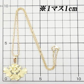 AK Collection Diamond Necklace 0.12ct K18YG Flower Plant Botanical Pear Texture Matte Brand AK Collection | 18K Gold Diamond Elegant Cute Stylish [Used] [SH119807]