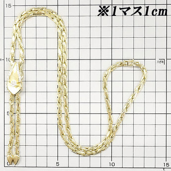 Jeunet Diamond Long Necklace 0.61ct K18YG Loop Tie Matte Texture Brand Jeunet | 18K Diamond Gorgeous Cute Stylish [Used] [SH119808]