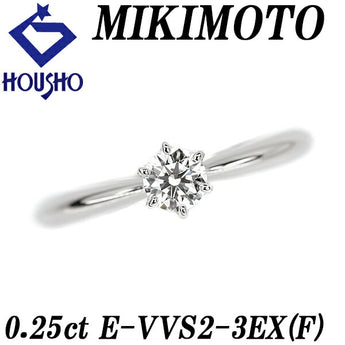 MIKIMOTO Diamond Ring 0.25ct Pt950 GIA Certified Graded Single Stone 6 Prong Solitaire Brand MIKIMOTO | Diamond Elegant Cute Stylish [Used] [SH119819]