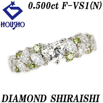 ダイヤモンドシライシ ハートシェイプカット ダイヤモンド リング 0.500ct Pt950 変形カット ファンシーカット 透かし DIAMOND SHIRAISHI | ダイアモンド 豪華 かわいい おしゃれ【中古】【SH119823】