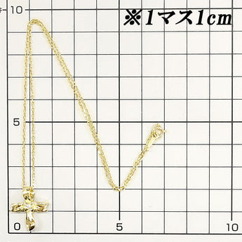 ミキモト ダイヤモンド ネックレス 0.01ct K18YG リボン クロス 十字架 ブランド MIKIMOTO | 18金 ダイアモンド デイリーユース かわいい おしゃれ【中古】【SH119839】