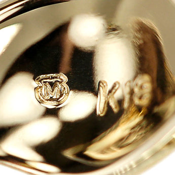 MIKIMOTO Freshwater Pearl Pin Brooch 6.2mm Diamond K18YG Leaf Plant Botanical Lapel Pin Brand MIKIMOTO | 18K Gold Freshwater Pearl White Pearl Diamond Cute Stylish [Used] [SH119846]