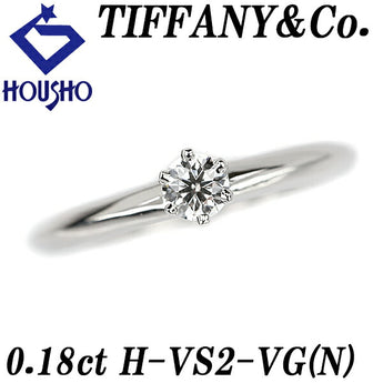 Tiffany Diamond Solitaire Ring 0.18ct Pt950 Certificate Graded Single Stone Brand TIFFANY&amp;Co. | Diamond Elegant Cute Stylish [Used] [SH120066]