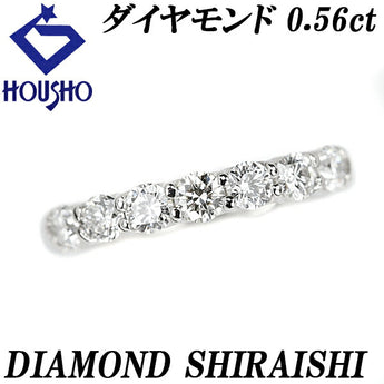 Diamond Shiraishi Half Eternity Pinky Ring 0.56ct Pt900 Single Letter Brand DIAMOND SHIRAISHI | Diamond Daily Use Cute Stylish [Used] [SH120080]